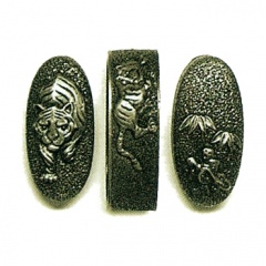 縁頭鐺3点セット　竹の図(41mm) 　nky-89 縁頭鐺三点セット竹に虎| 東山堂